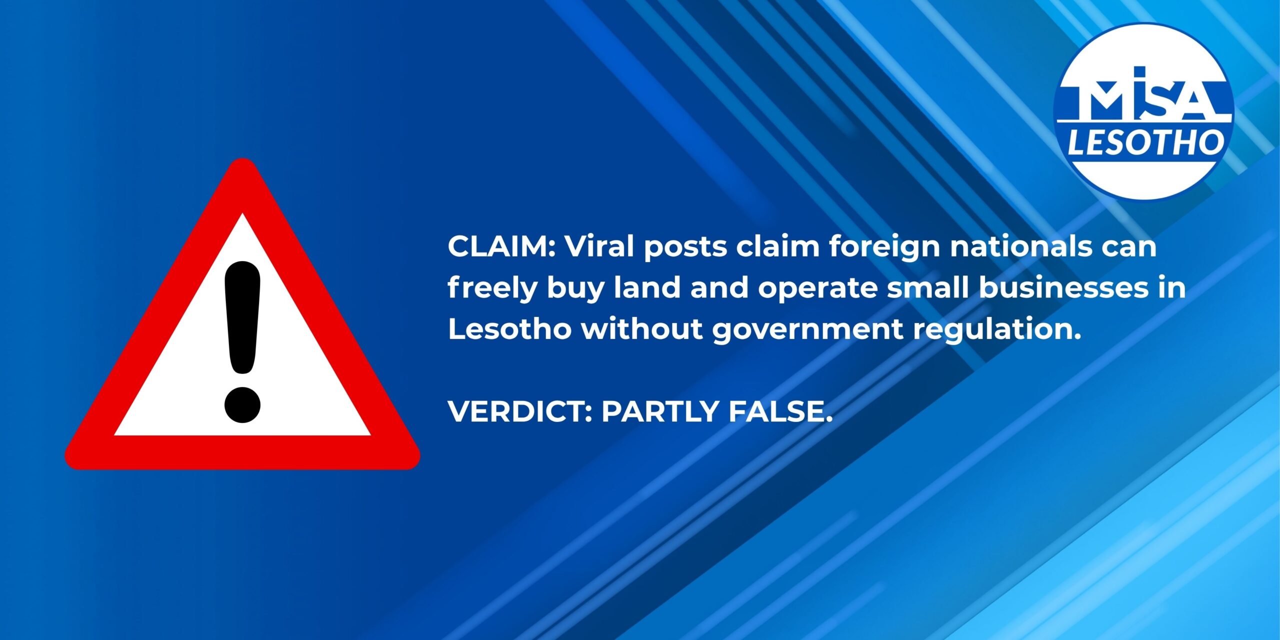 Partly False: Lesotho’s Constitution and Trade Laws Prohibit Private Land Sales to Foreigners and Reserve Small Business Sectors for Citizens