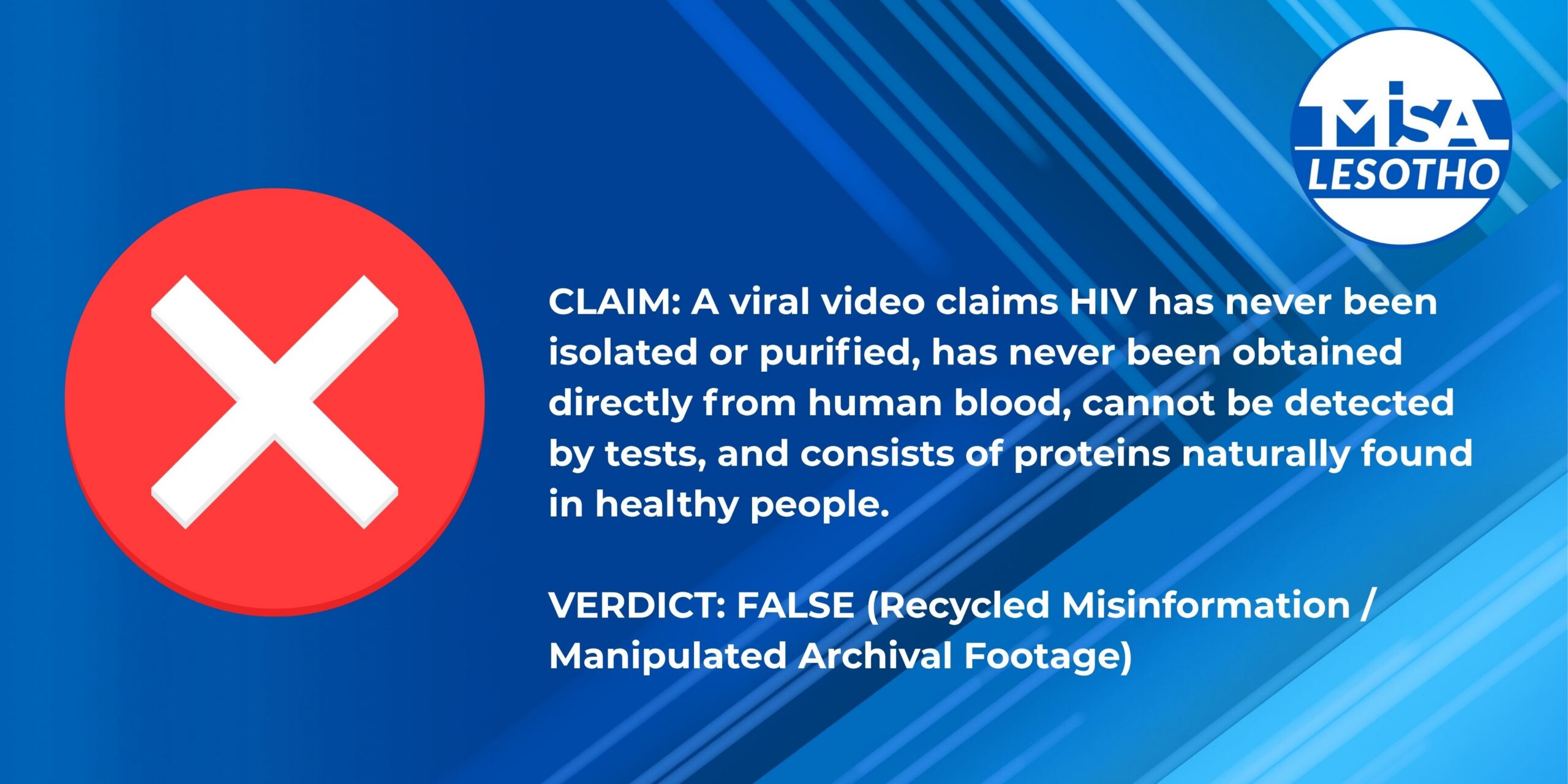 FALSE: HIV has been isolated and can be detected; viral video claims otherwise